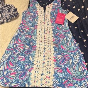 Colorful Kids Dress with Lace Detail